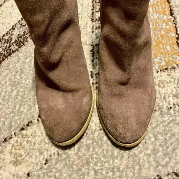 Boho Cow Suede Tan Taupe Booties - Picture 3 of 10